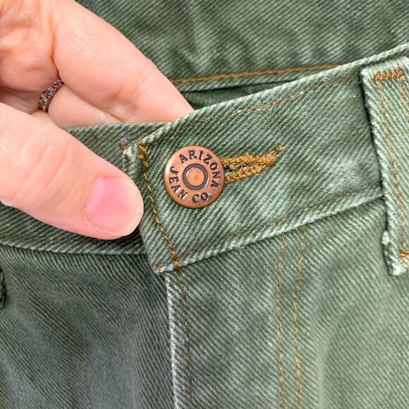 Vintage Original Arizona Jean Co Green Denim Taper Jeans Made in USA 33x34 - Picture 4 of 7